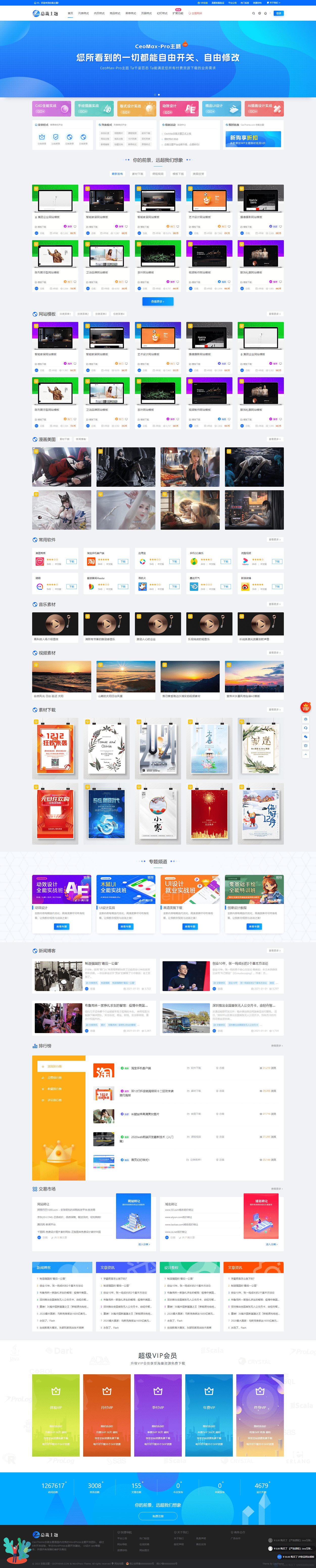 WordPress 资源展示型下载类主题 CeoMax-Pro_v7.6 开心版-染尘轻创社