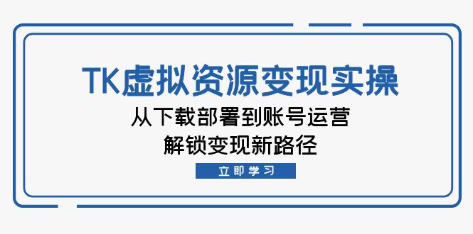 TK虚拟资料变现实操：从下载部署到账号运营，解锁变现新路径-染尘轻创社