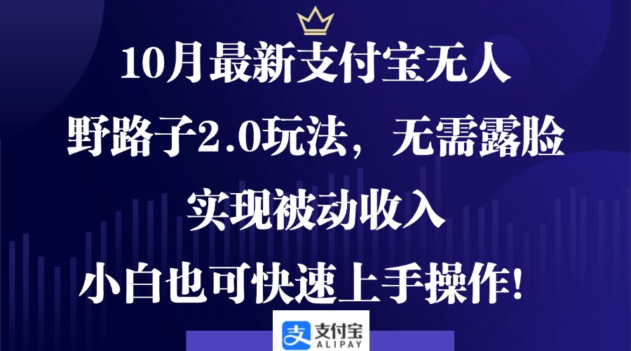 10月最新支付宝无人野路子2.0玩法，无需露脸，实现被动收入，小白也可…-染尘轻创社